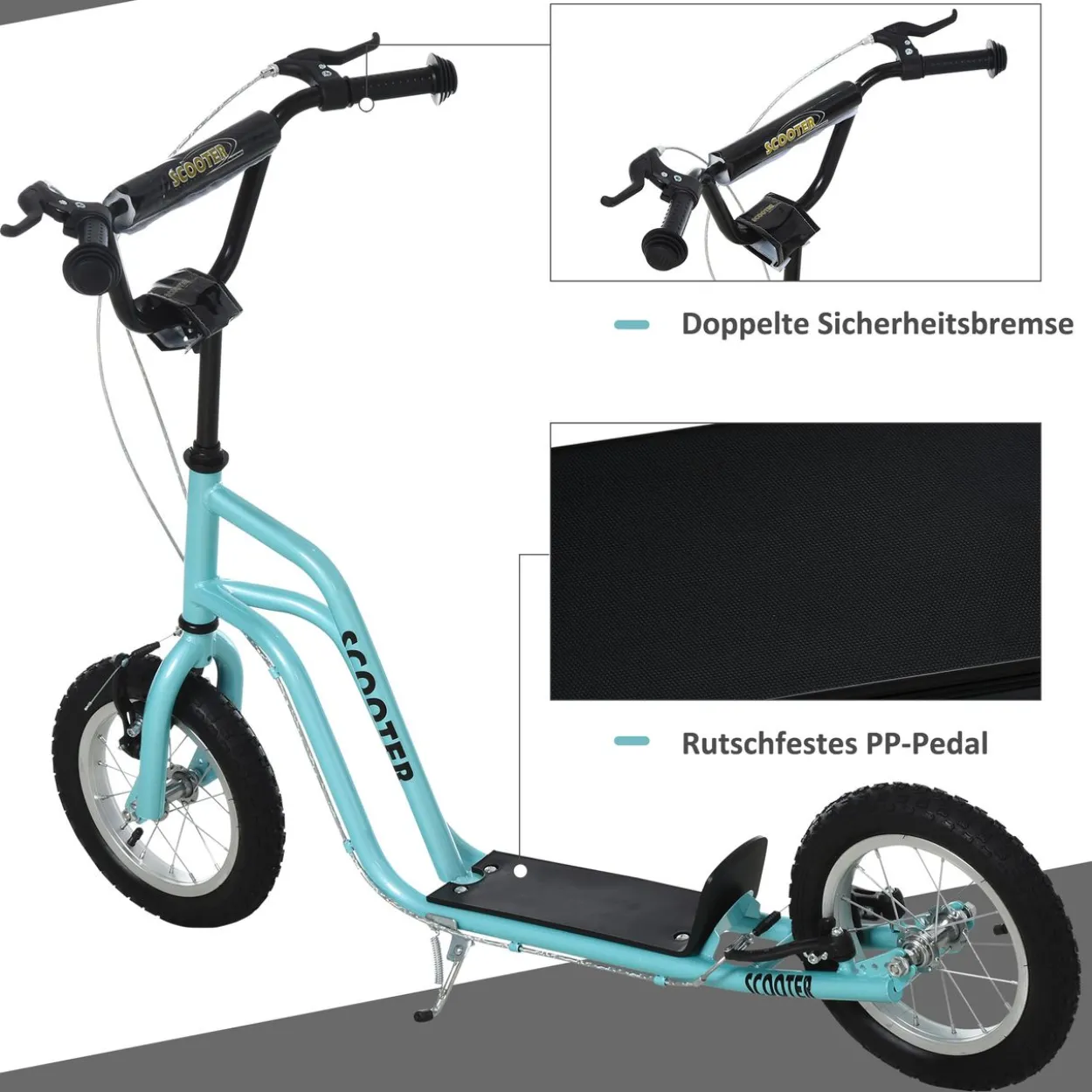 Kinderroller mit Luftreifen 12 Zoll Blau