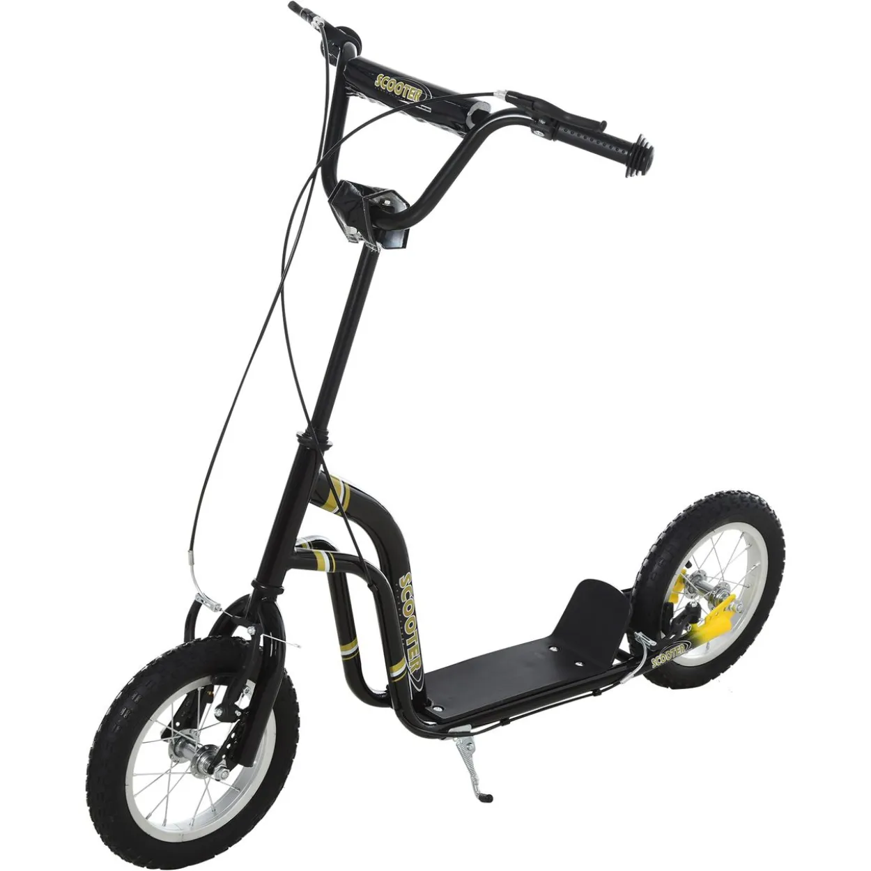 Kinderroller mit Luftreifen 12 Zoll Schwarz