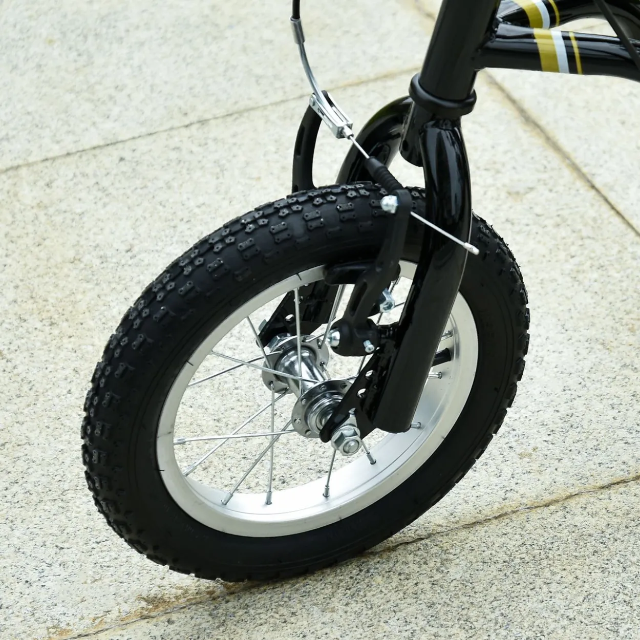 Kinderroller mit Luftreifen 12 Zoll Schwarz