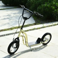 Kinderroller Scooter Kickboard mit Luftreifen, Beige