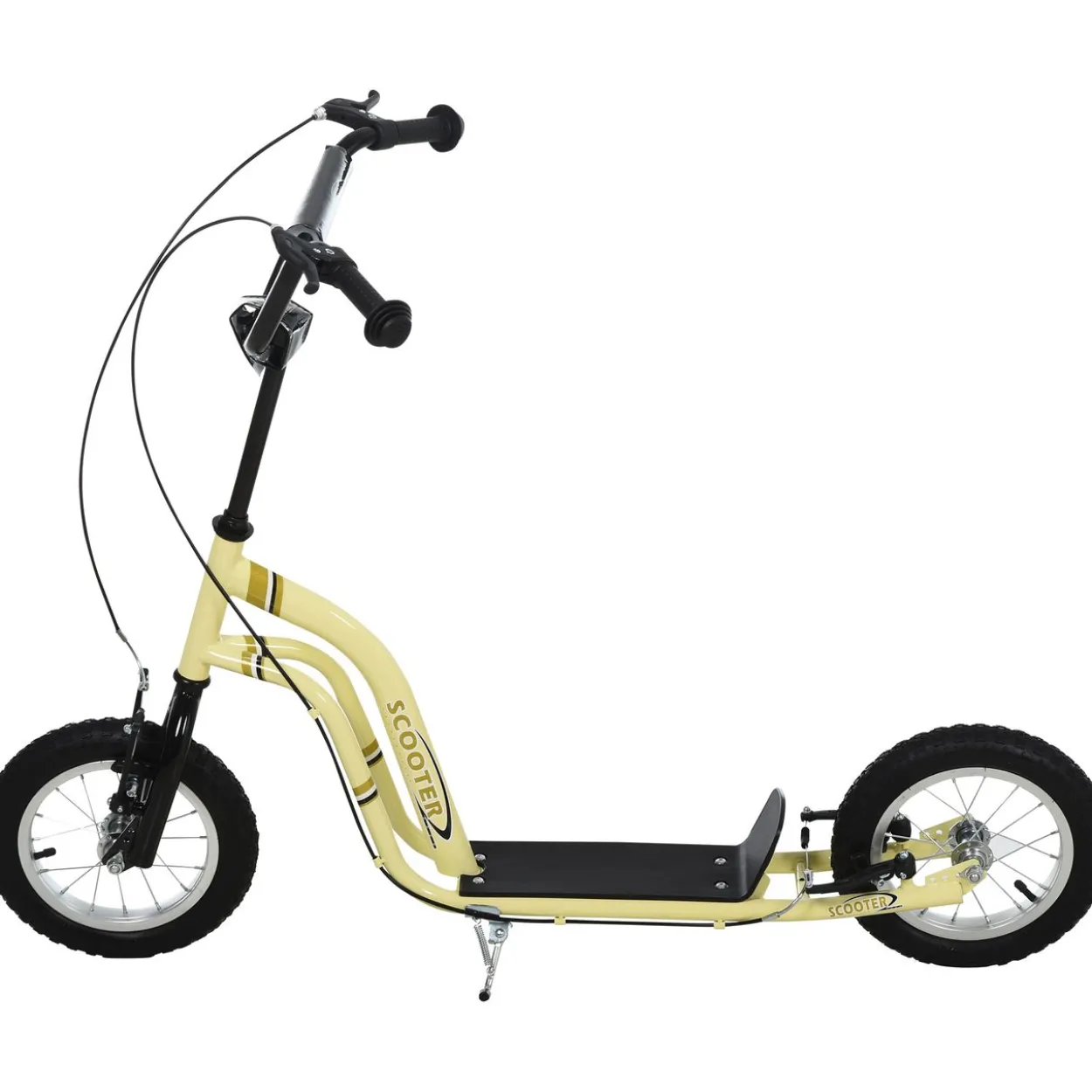 Kinderroller Scooter Kickboard mit Luftreifen, Beige