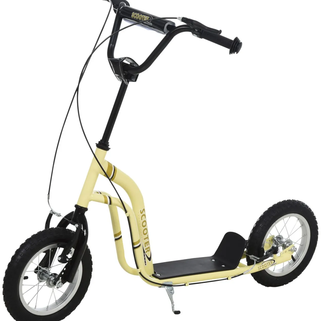 Kinderroller Scooter Kickboard mit Luftreifen, Beige