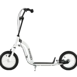 Kinderroller Scooter Tretroller Cityroller mit Kickboard und Luftreifen 12 Zoll Weiß