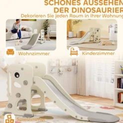 Kinderrutsche 3 in 1 klappbar Kleinkinderrutsche mit Basketballkorb, Schnallen