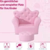 Kindersofa mit Ottomane Kindercouch in Kronenform Kindersessel Rosa