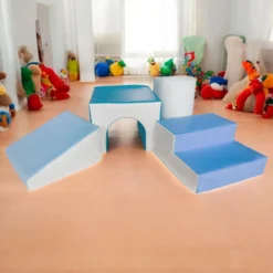 Kinder Softbausteine 4 tlg. - Grau/Blau