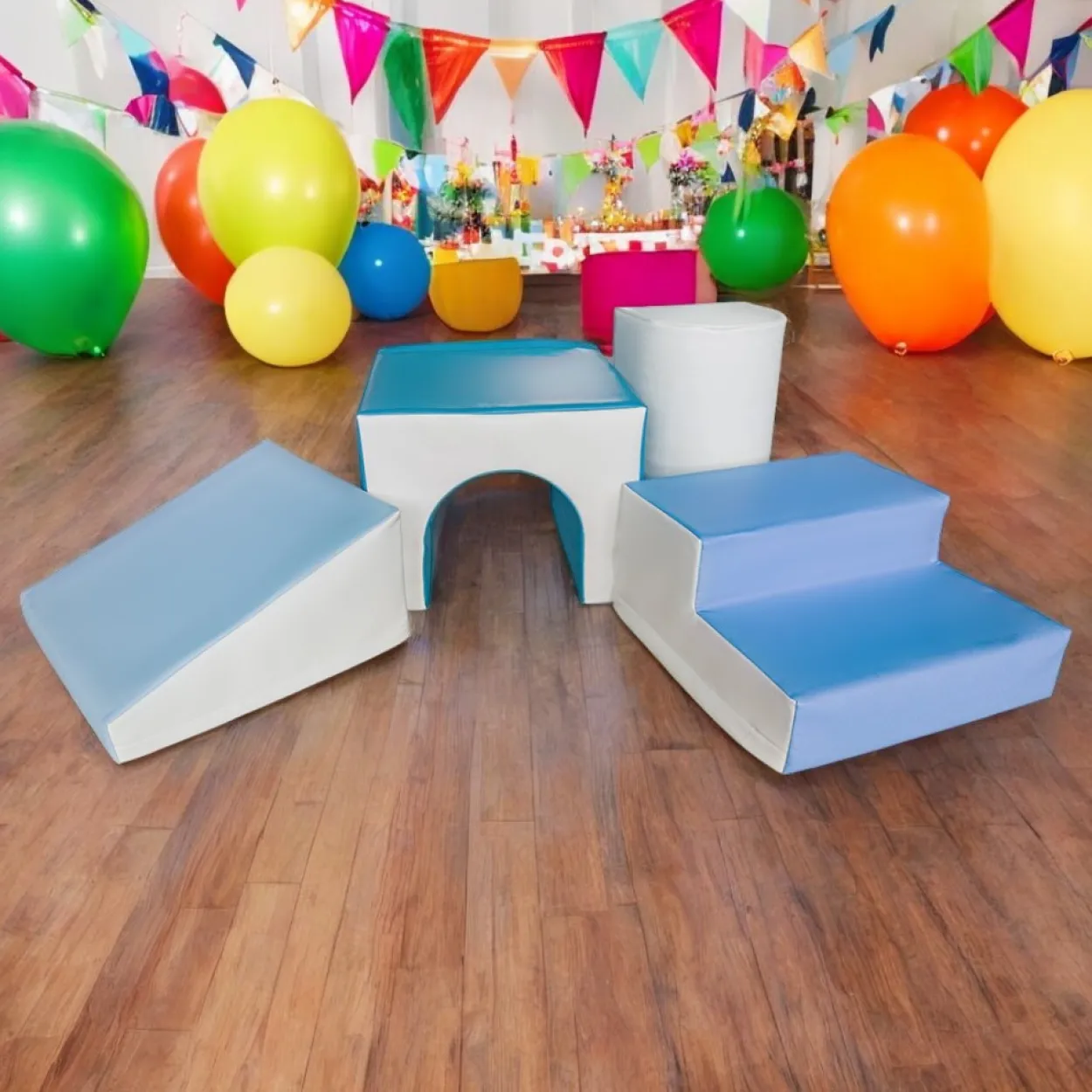 Kinder Softbausteine 4 tlg. - Grau/Blau