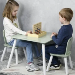 Kindertisch mit 2 Stühlen, mint - 3er Set