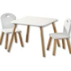 Kindertisch mit 2 Stühlen, weiß - 3er Set