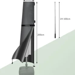 Kingsleeve Abdeckung Sonnenschirm Anthrazit Ø330cm
