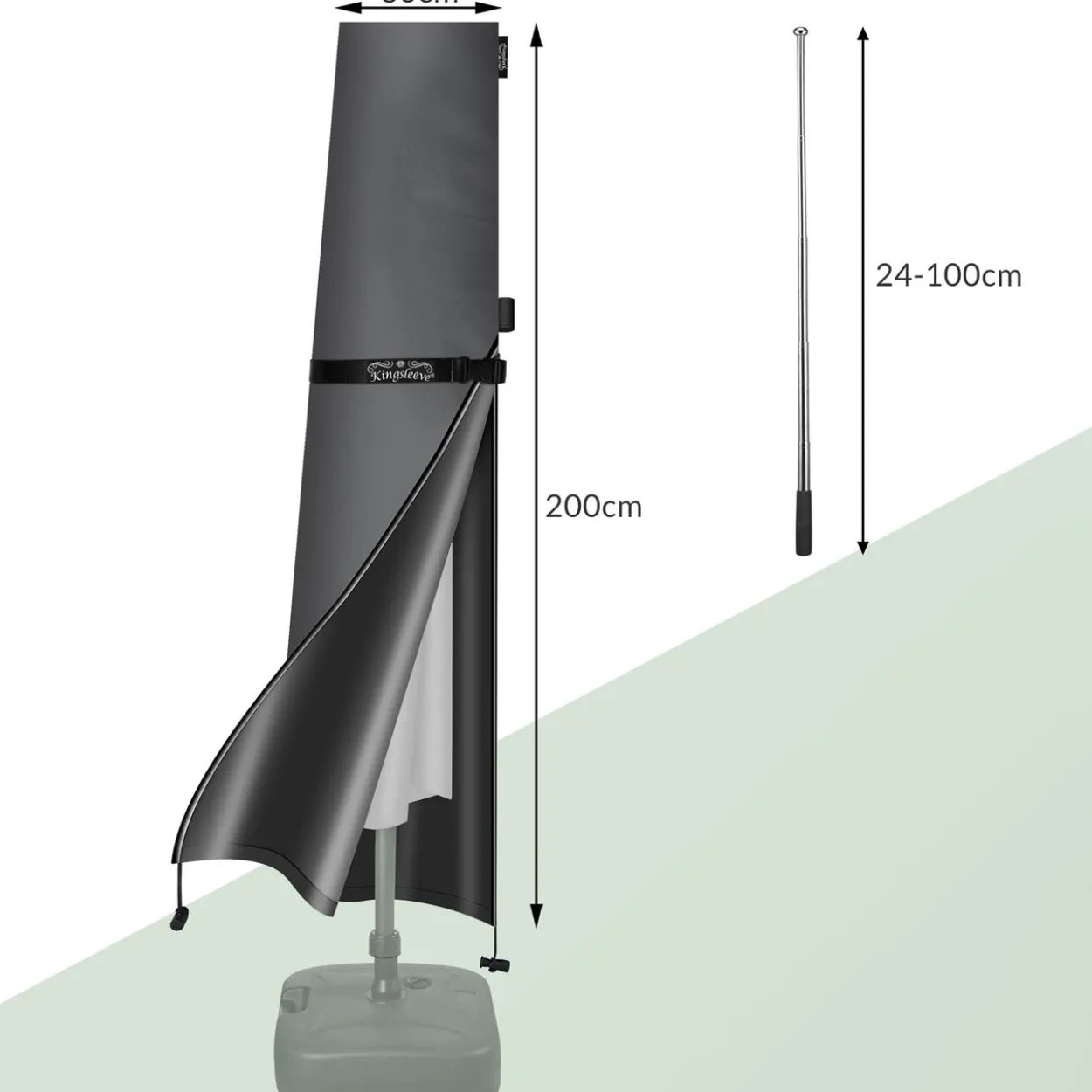 Kingsleeve Abdeckung Sonnenschirm Anthrazit Ø330cm