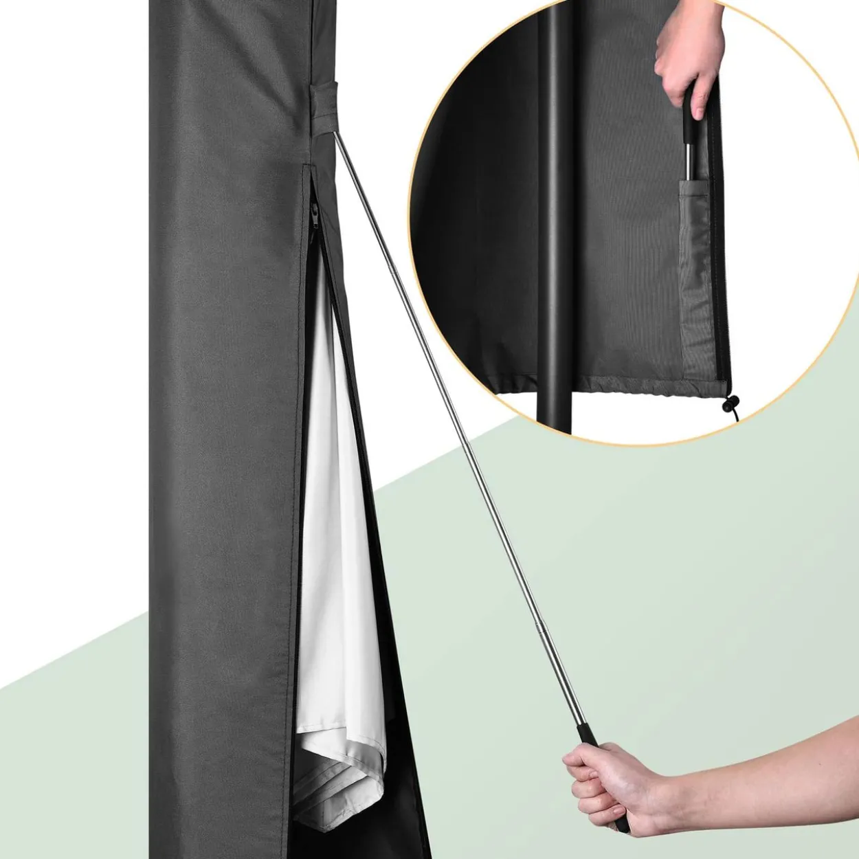 Kingsleeve Abdeckung Sonnenschirm Anthrazit Ø330cm