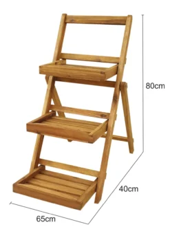 Klappbare Blumentreppe , Akazienholz , ca. 65 x 40 x 80 cm - Braun