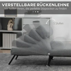 Klappbett Schlafsessel Gästebett Schlafsofa mit Verstellbar Rückenlehne