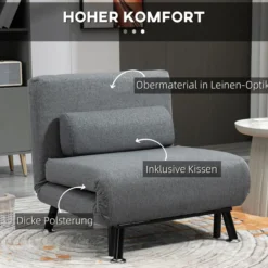 Klappbett Schlafsessel Gästebett Schlafsofa mit Verstellbar Rückenlehne