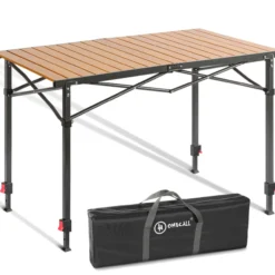 Klapptisch Campingtisch, Höhenverstellbar Gartentisch, bis 100kg, für 4-6 Personen