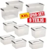 Klarsicht-Boxen-Set aus Polypropylen, 9-teilig