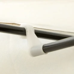 Kleiderschrank Stoffschrank mit 2 Kleiderstangen, 6 Fächern, Creme