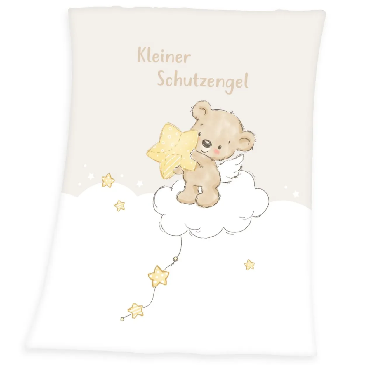 Kleiner Schutzengel Microfaserflausch-Decke Größe 75x100 cm