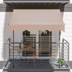 Klemmmarkise Sonnenschutz mit Handkurbel - Beige