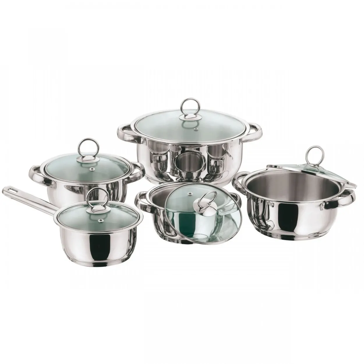 Kochtopf-Set "New Silver Line Glass", 5 tlg.