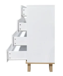 Kommode mit 4 Schubladen, ca. 80 x 39,5 x 100,9 cm - Weiß
