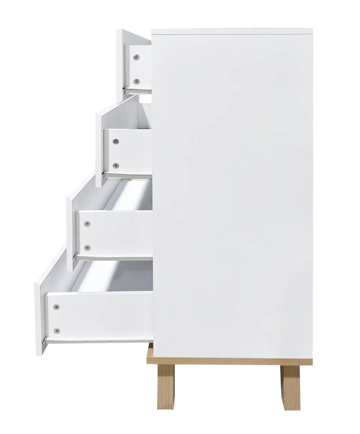 Kommode mit 4 Schubladen, ca. 80 x 39,5 x 100,9 cm - Weiß