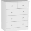 Kommode Weiß 60 x 70 x 35 cm Sideboard Anrichte mit 5 Schubläden