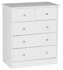Kommode Weiß 60 x 70 x 35 cm Sideboard Anrichte mit 5 Schubläden