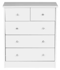 Kommode Weiß 60 x 70 x 35 cm Sideboard Anrichte mit 5 Schubläden