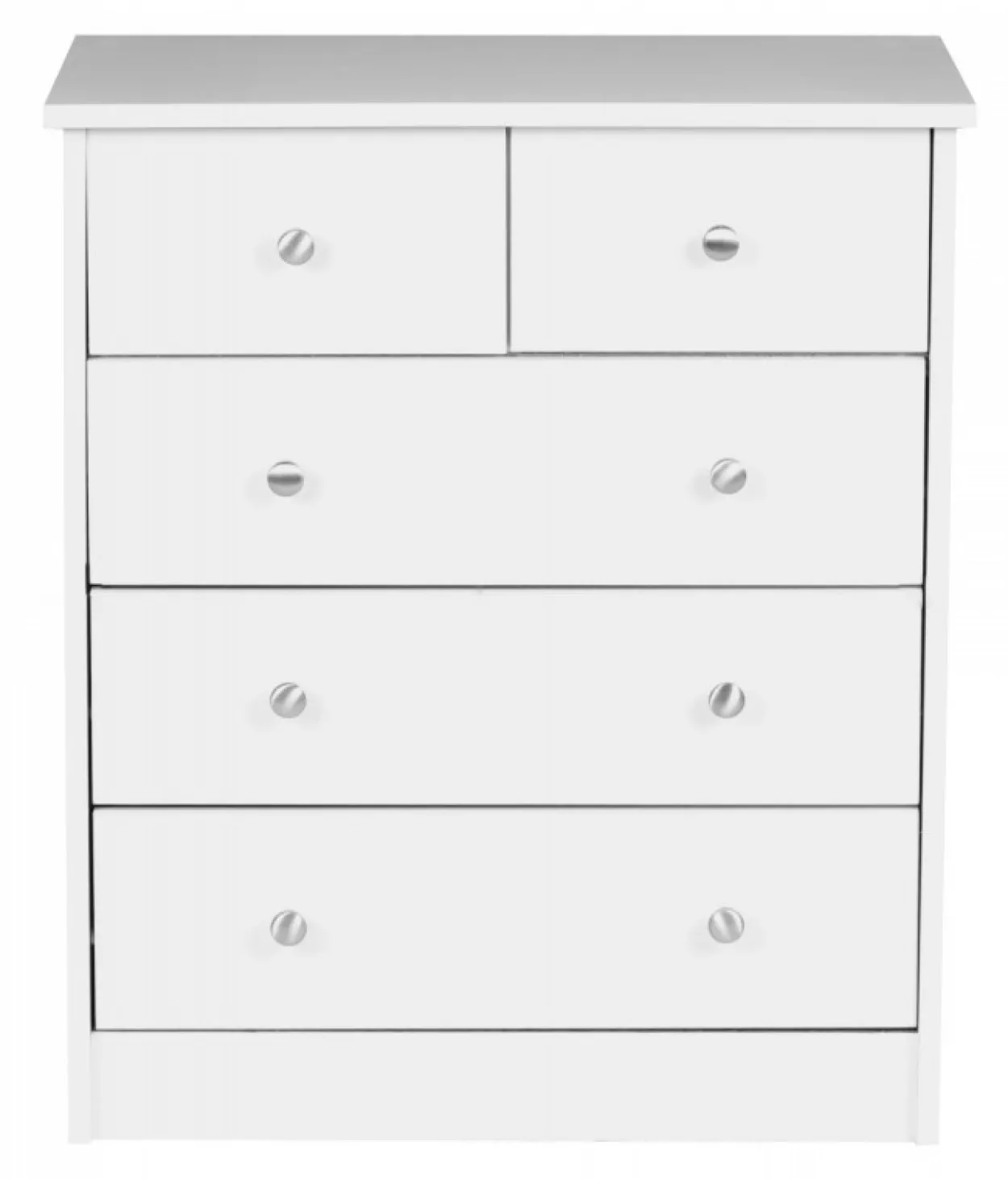 Kommode Weiß 60 x 70 x 35 cm Sideboard Anrichte mit 5 Schubläden