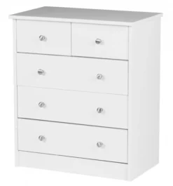 Kommode Weiß 60 x 70 x 35 cm Sideboard Anrichte mit 5 Schubläden