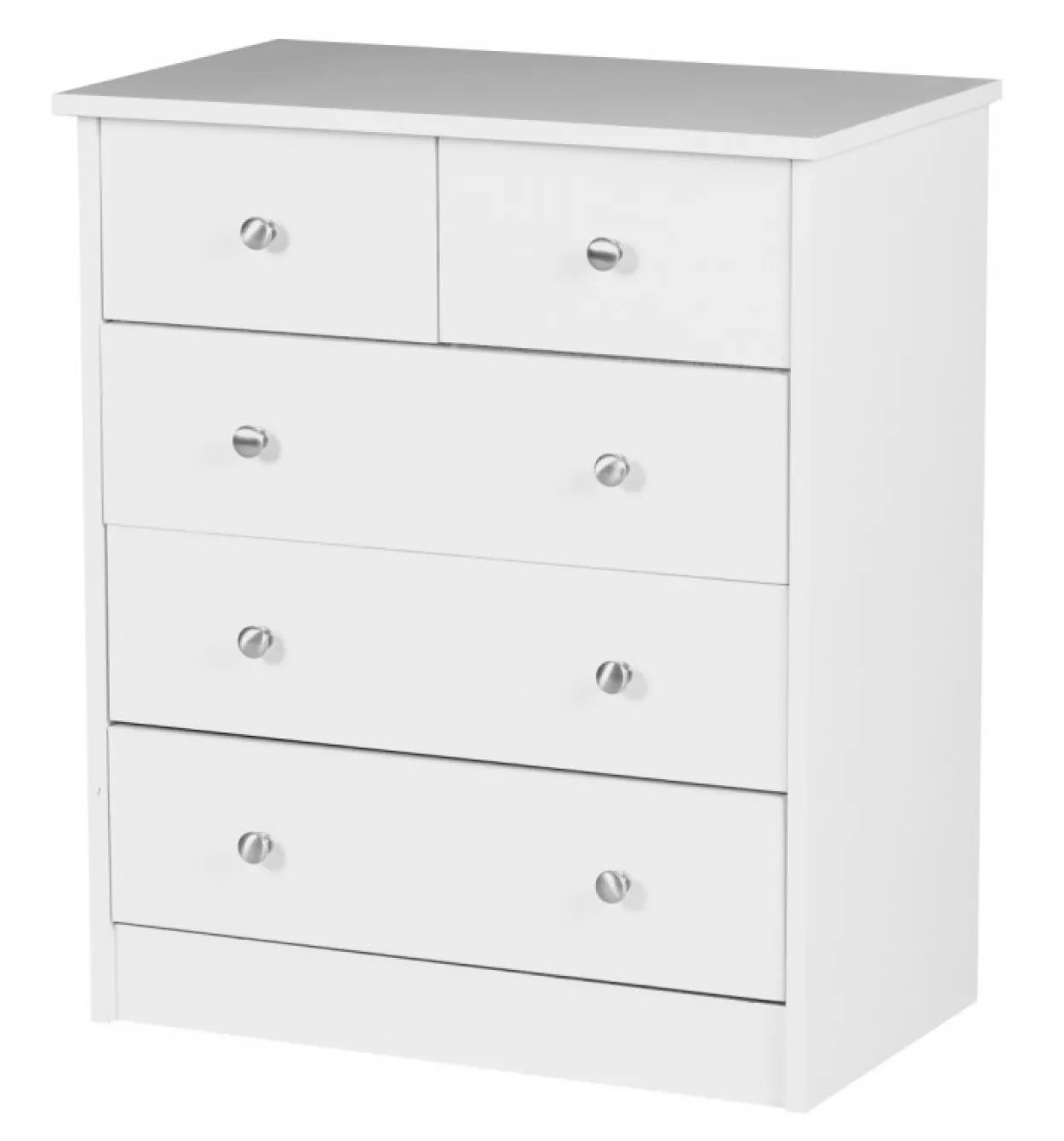 Kommode Weiß 60 x 70 x 35 cm Sideboard Anrichte mit 5 Schubläden