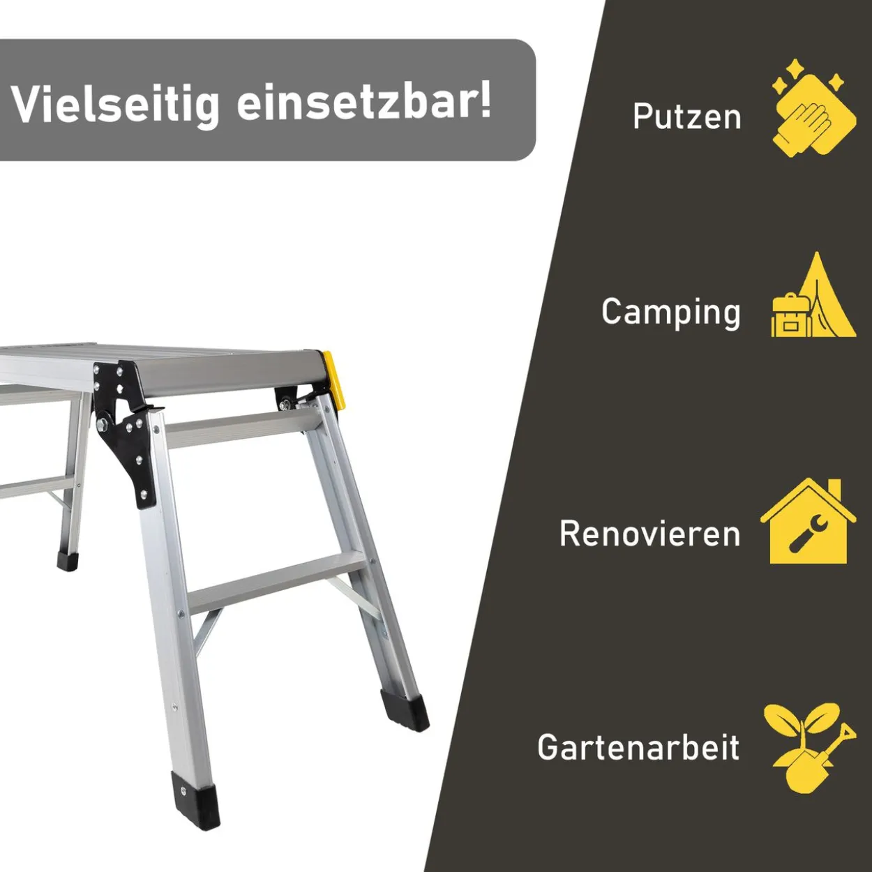 kompakte Arbeitsplattform mit Antirutsch-Oberfläche