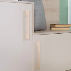 Kompaktgarderobe "Entry" mit Stauraum und Kleiderhaken, Cashmere Weiß und Kastanien Dekor