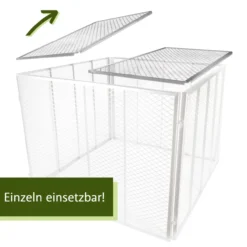 Komposter 750L mit Deckel und Bodengitter, Metallkomposter