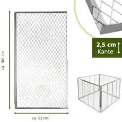 Komposter mit Deckel 100x100x75 cm, silber – stabiler Metallkomposter für Garten