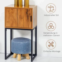 Konsolentisch, Flurtisch mit Schrank, Sofatisch im Industriedesign Natur