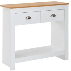 Konsolentisch 85x35x76 cm Weiß / Eiche