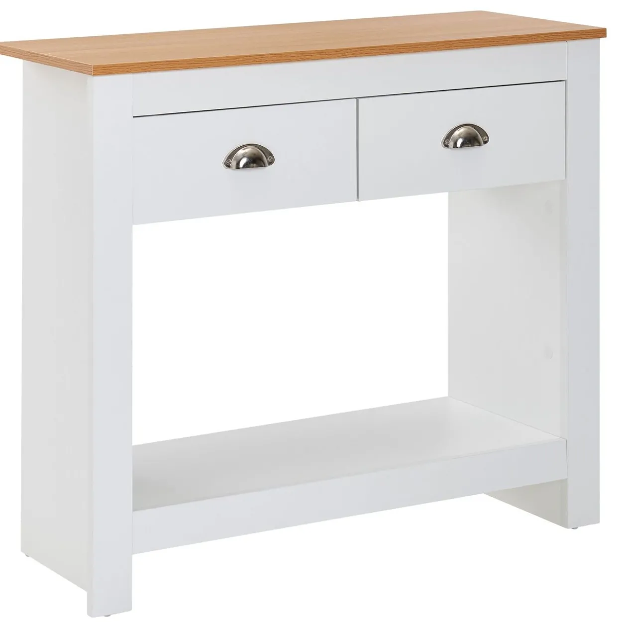 Konsolentisch 85x35x76 cm Weiß / Eiche