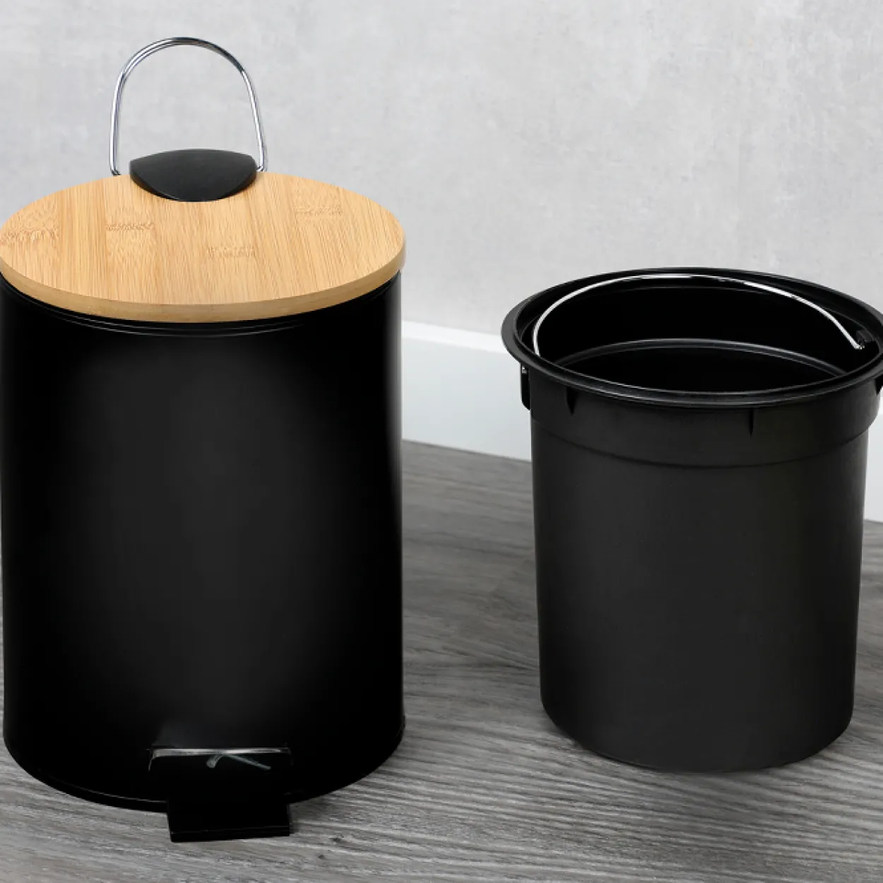 Kosmetikeimer Bambus schwarz 3l