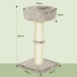 Kratzbaum 87 cm hoch Katzenbaum mit Bett, Katzenkratzbaum mit Sisal-Kratzsäulen