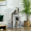 Kratzbaum 113 cm Katzenbaum mit Katzenhöhle Katzenkratzbaum Hellgrau