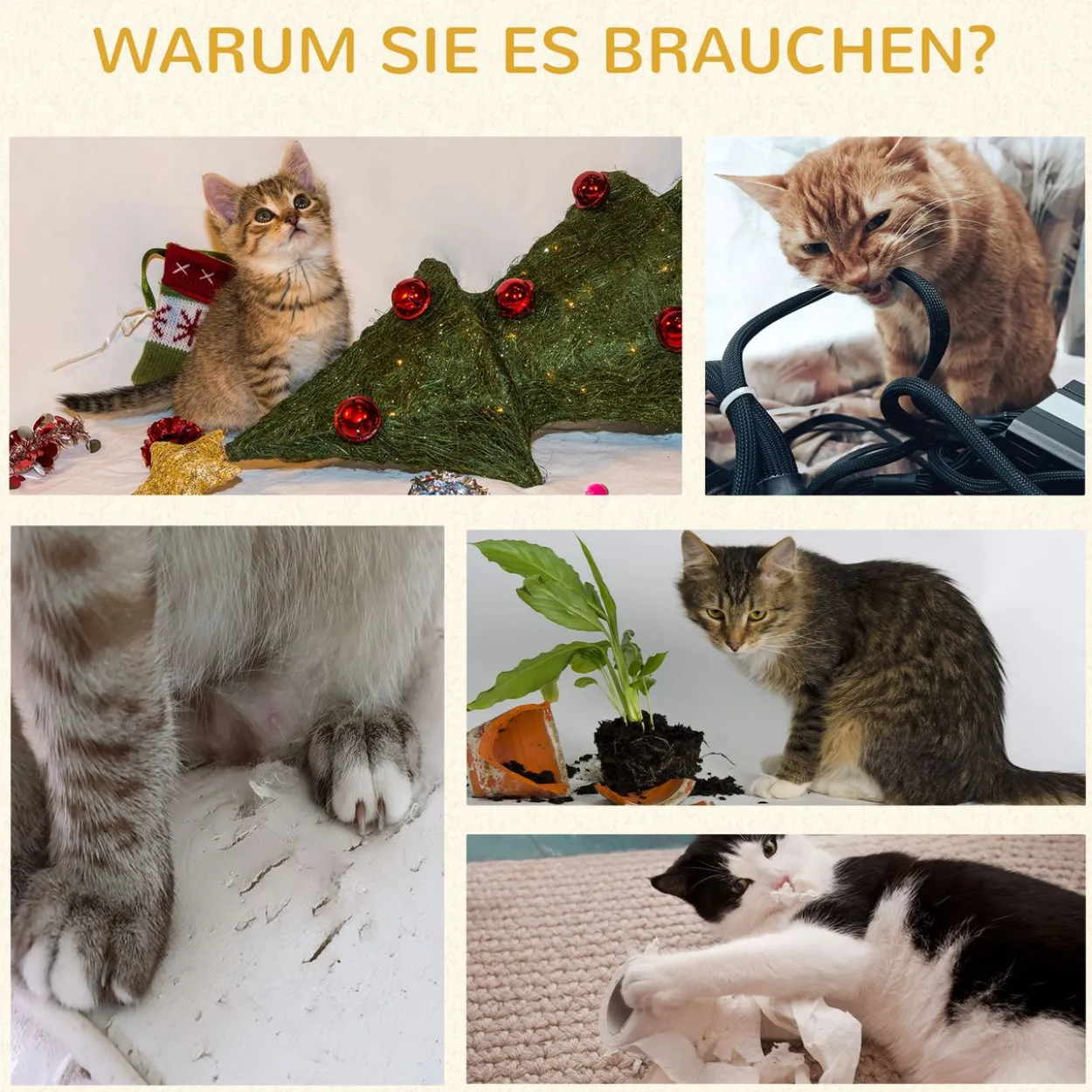 Kratzbaum 113 cm Katzenbaum mit Katzenhöhle Katzenkratzbaum Hellgrau