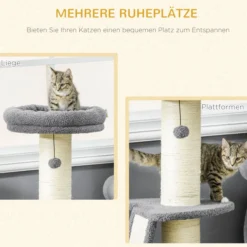 Kratzbaum 92H cm Kletterbaum mit Kratzbrett Katzenbaum Dunkelgrau