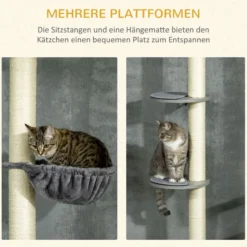 Kratzbaum, Katzenbaum Deckenhoch, Katzenkratzbaum, Höhenverstellbar