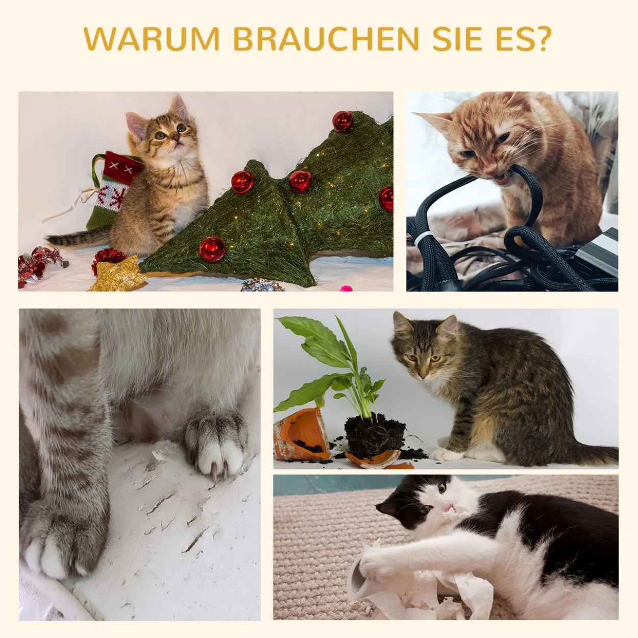 Kratzbaum, Katzenbaum Deckenhoch, Katzenkratzbaum, Höhenverstellbar