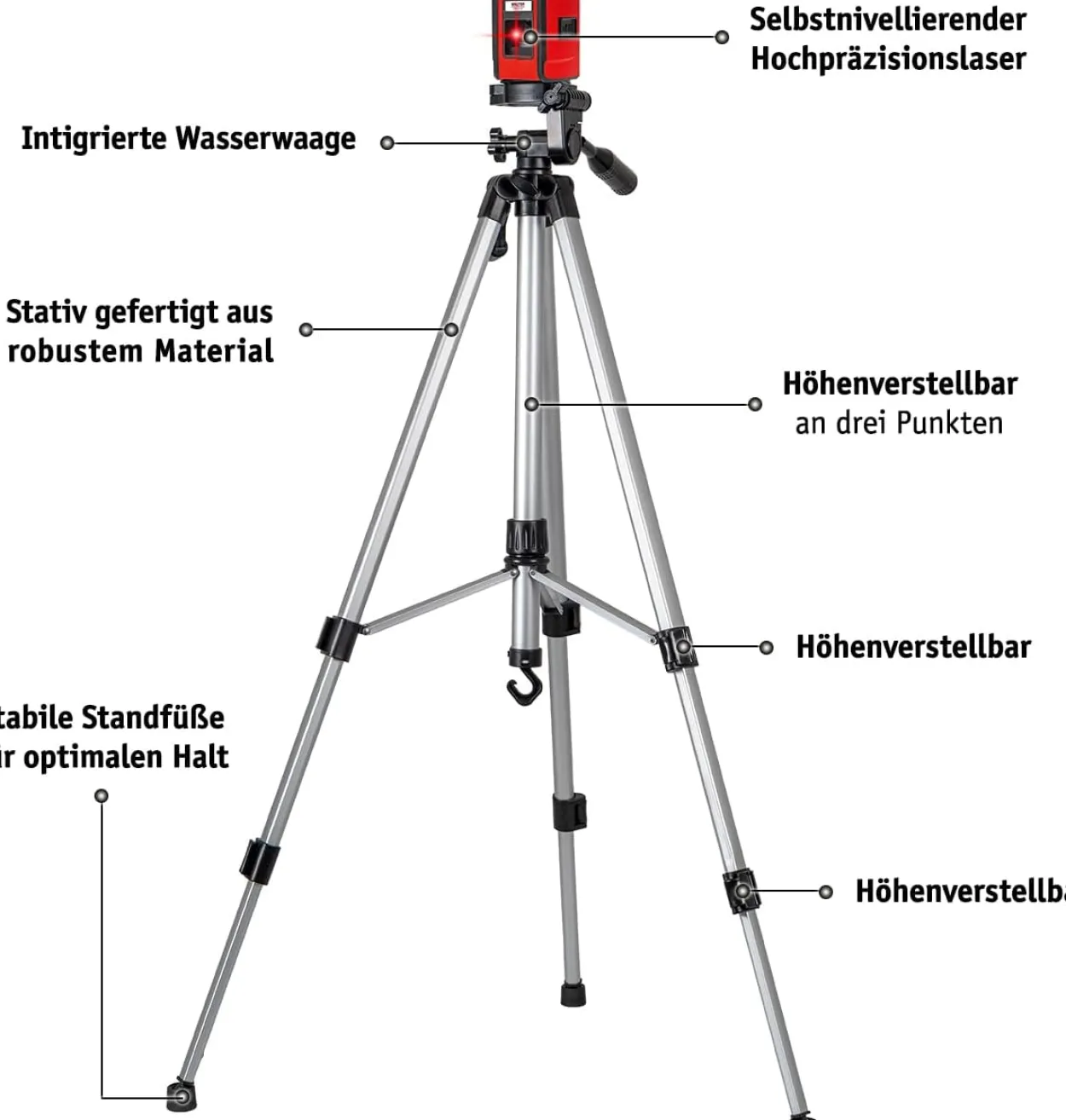 Kreuzlinienlaser mit Stativ