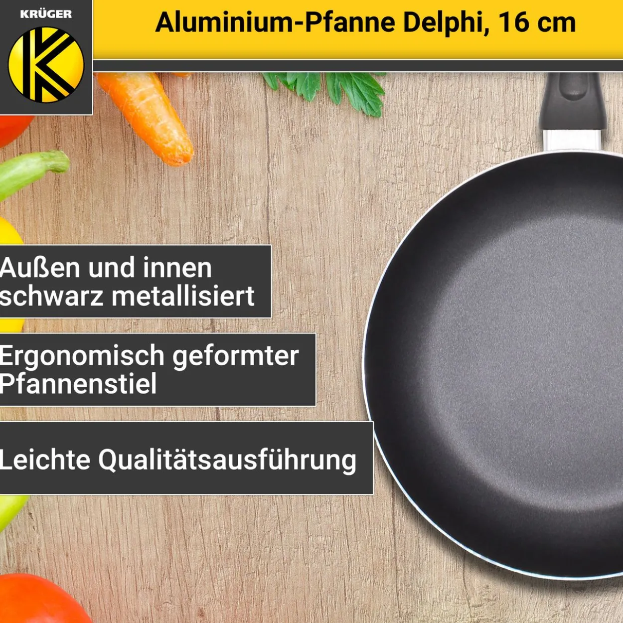 KRÜGER Aluminium Pfanne Delphi, 20 cm