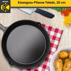 KRÜGER Eisenguss Pfanne Toledo Ø 20 cm - hohe Wärmespeicherung